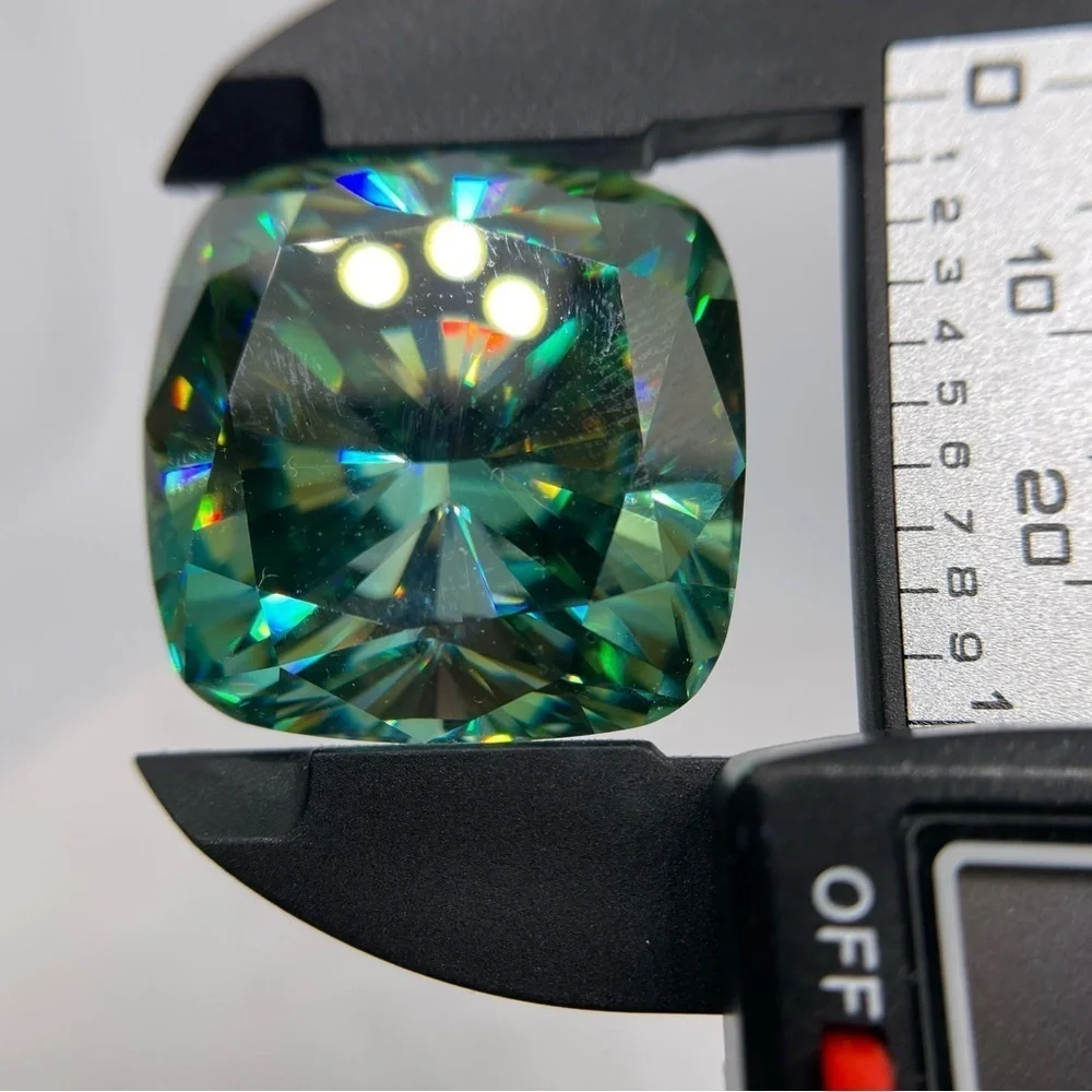 Huge Moissanite 73.90 Ct Vivid Blue Cushion Cut Extremely Rare Loose Gemstone